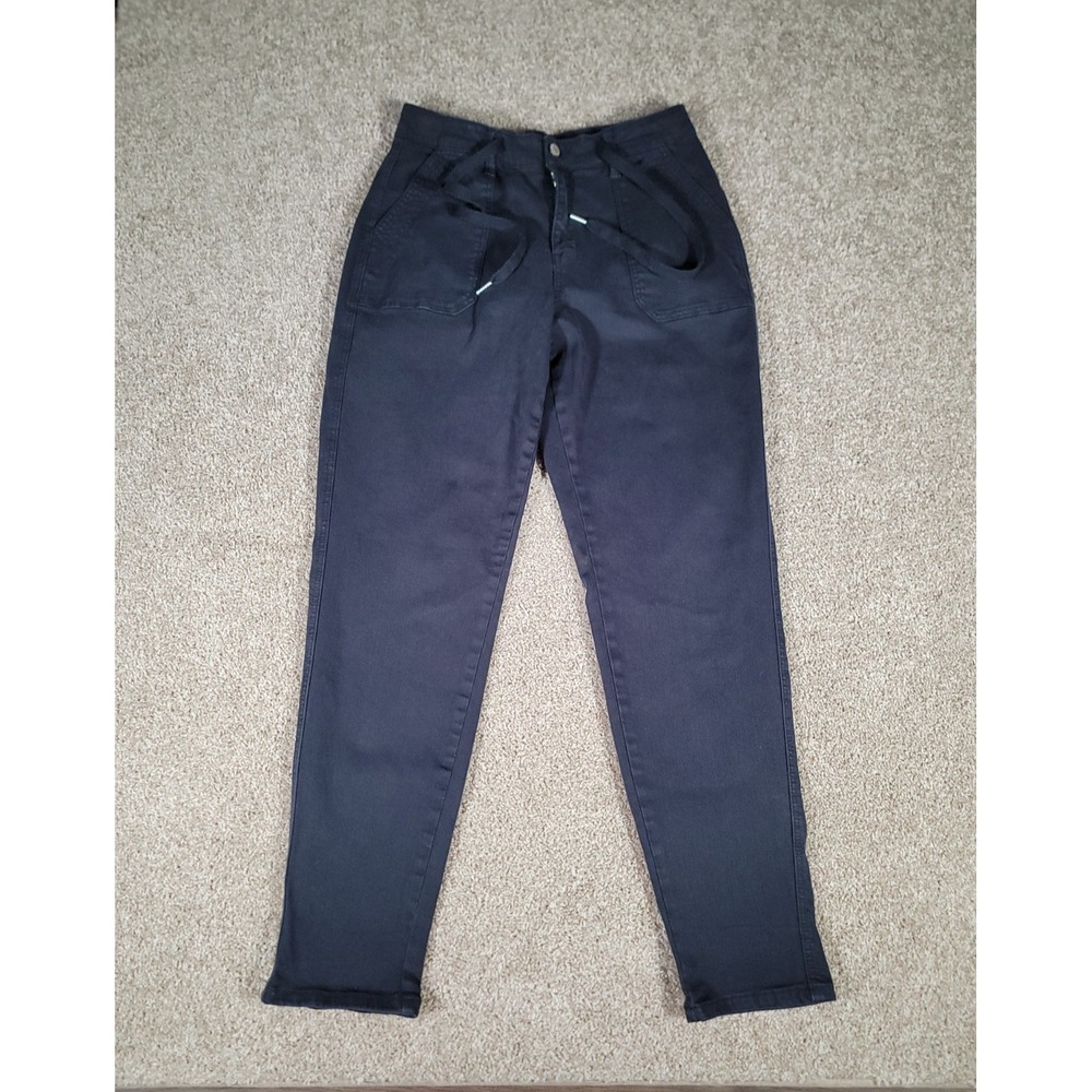 Judy Blue Jeans High Waist Garment Dyed Cuffed Jogger Jeans Sz 9/29 Blue Denim